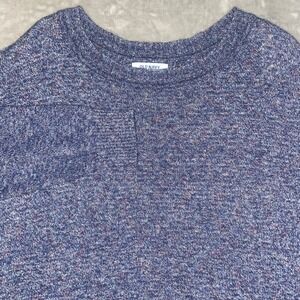 Old Navy Womens Plus Size 2X Speckled Knit Crew Neck Sweater Blue Red